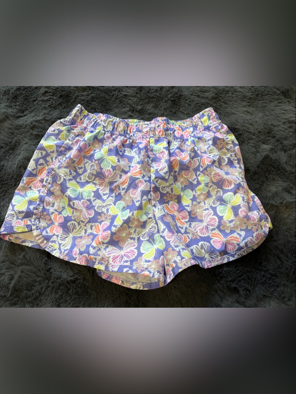 Pastel Butterfly Print KIDS  Lounge Shorts - Lavender SIZE 10/12